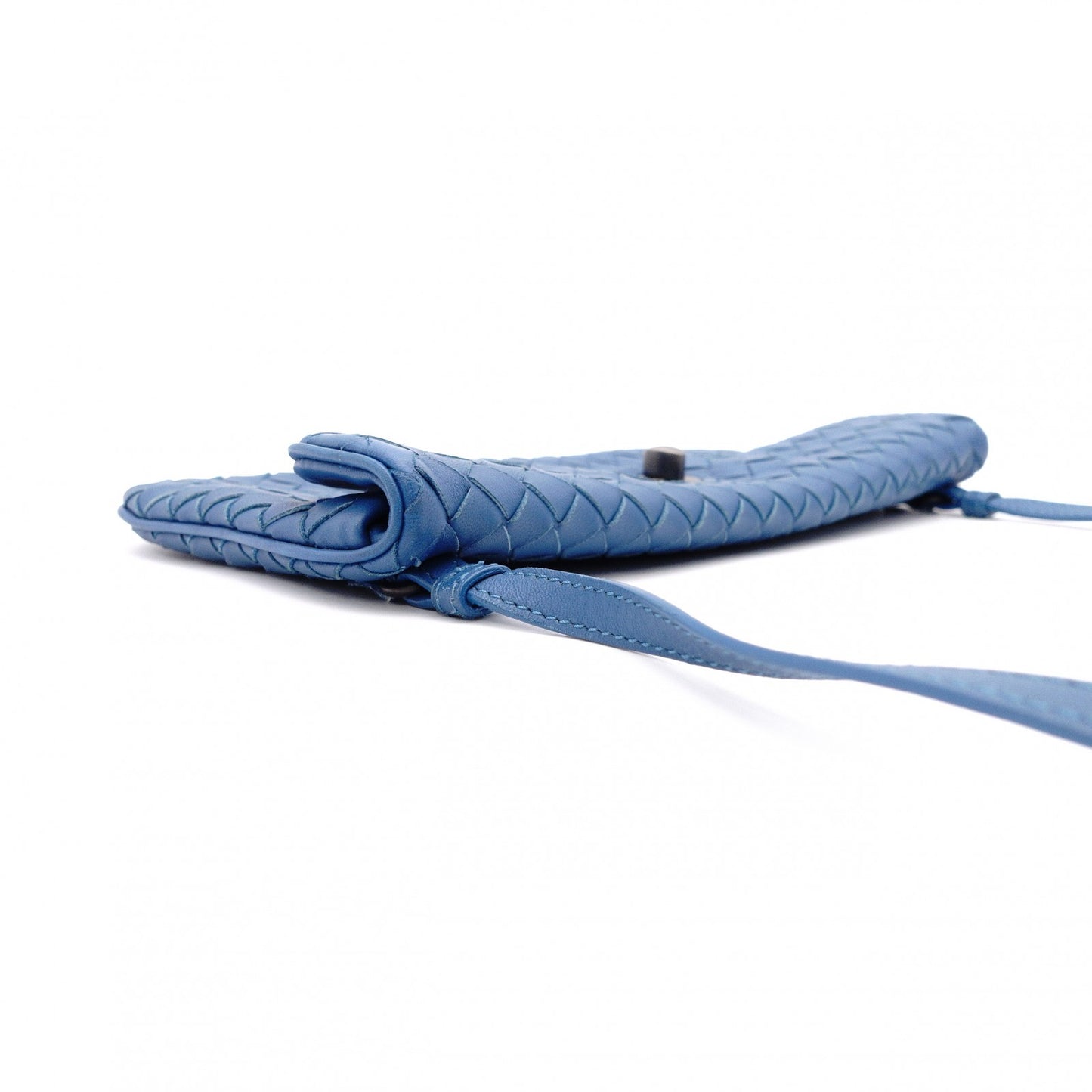 BOTTEGAVENETA Intrecciato Shoulder Bag, Leather, Blue