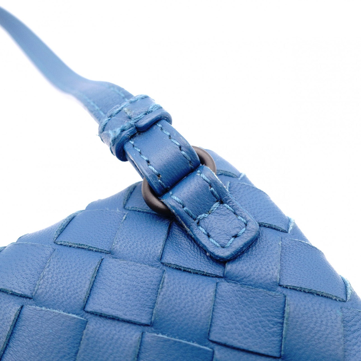 BOTTEGAVENETA Intrecciato Shoulder Bag, Leather, Blue