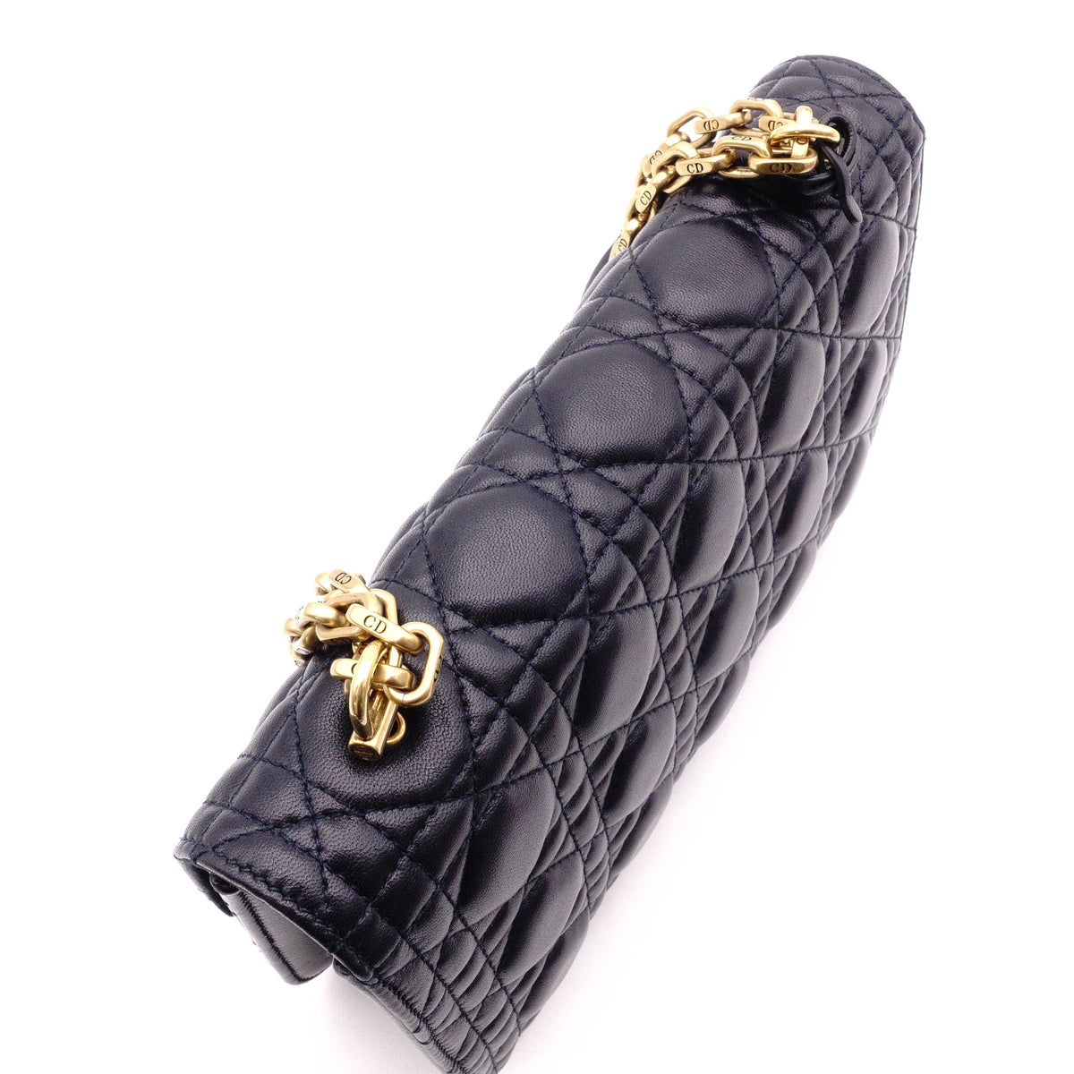 DIOR Dior Addict Chain Shoulder Bag, Leather, Navy, Women's, Crossbody, Gold Hardware