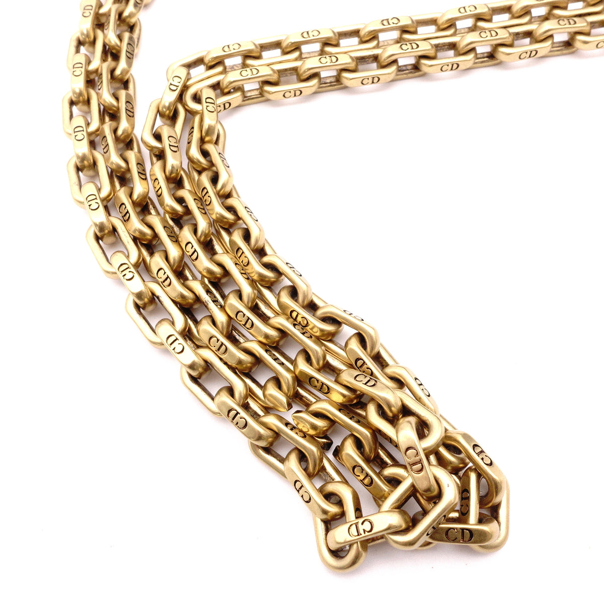 DIOR Dior Addict Chain Shoulder Bag, Leather, Navy, Women's, Crossbody, Gold Hardware