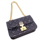 DIOR Dior Addict Chain Shoulder Bag, Leather, Navy, Women's, Crossbody, Gold Hardware