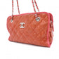 CHANEL Caviar Skin French Riviera Matelassé Shoulder Bag, Leather, Red