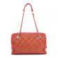 CHANEL Caviar Skin French Riviera Matelassé Shoulder Bag, Leather, Red