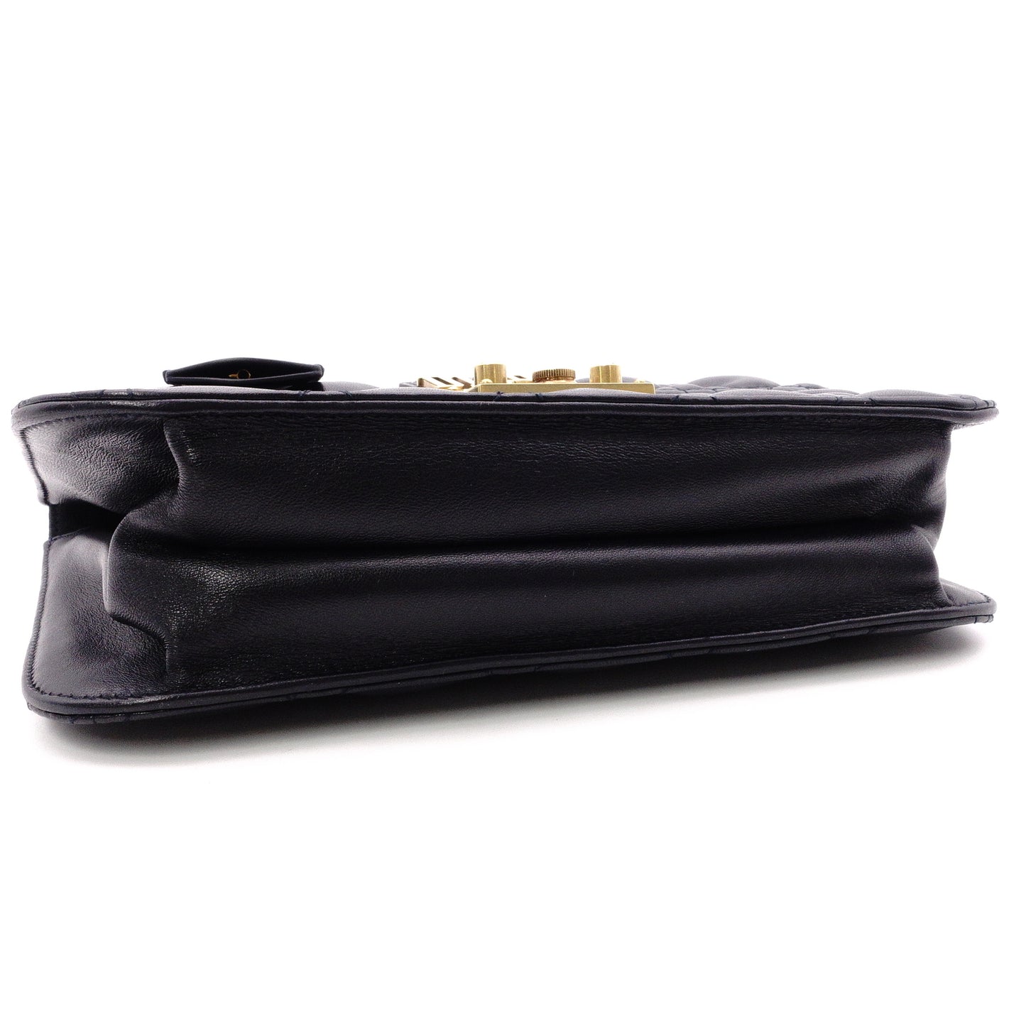 DIOR Dior Addict Chain Shoulder Bag, Leather, Navy, Women's, Crossbody, Gold Hardware