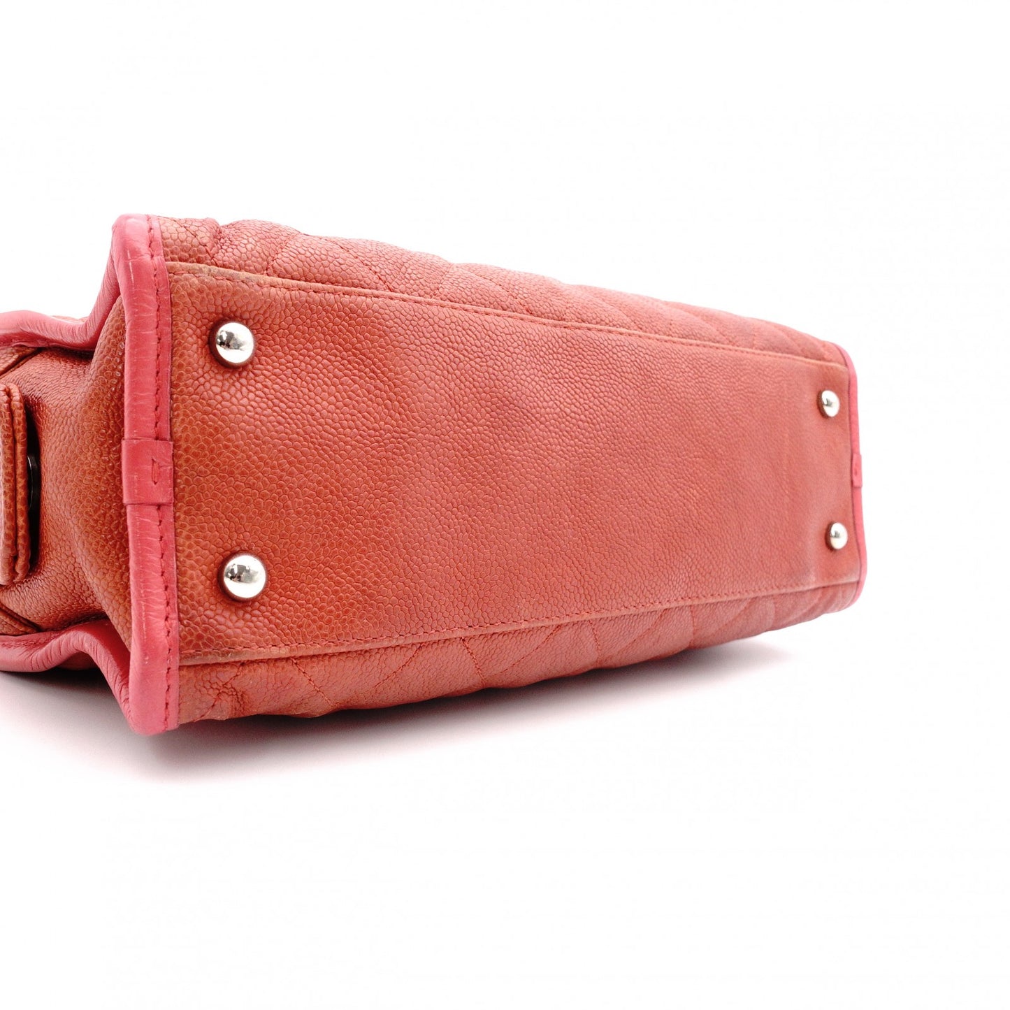 CHANEL Caviar Skin French Riviera Matelassé Shoulder Bag, Leather, Red