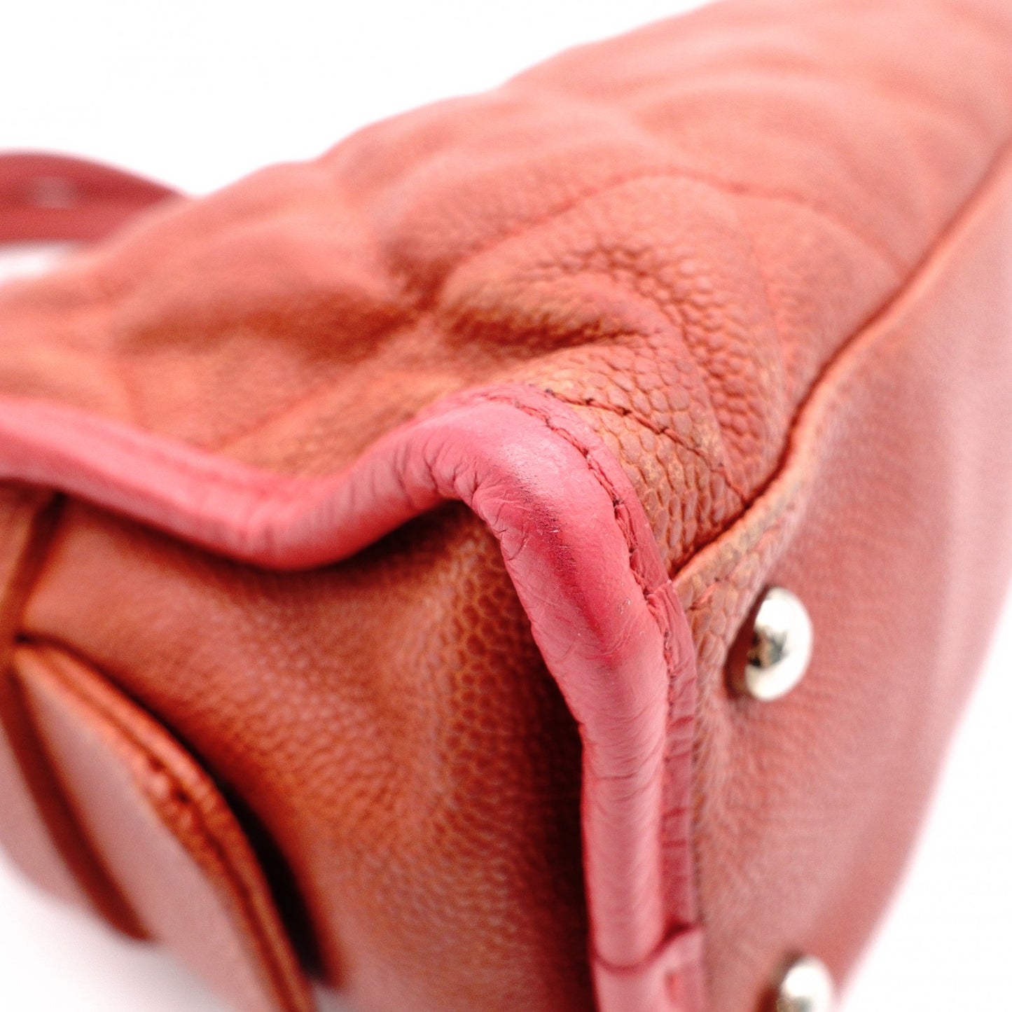 CHANEL Caviar Skin French Riviera Matelassé Shoulder Bag, Leather, Red