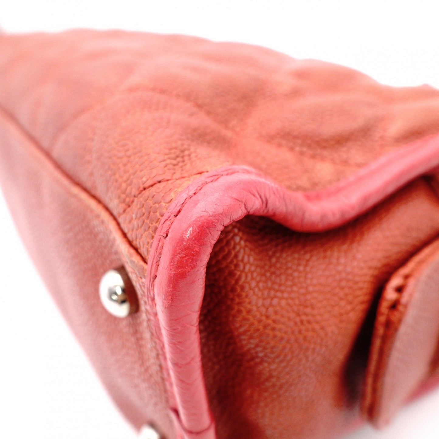 CHANEL Caviar Skin French Riviera Matelassé Shoulder Bag, Leather, Red