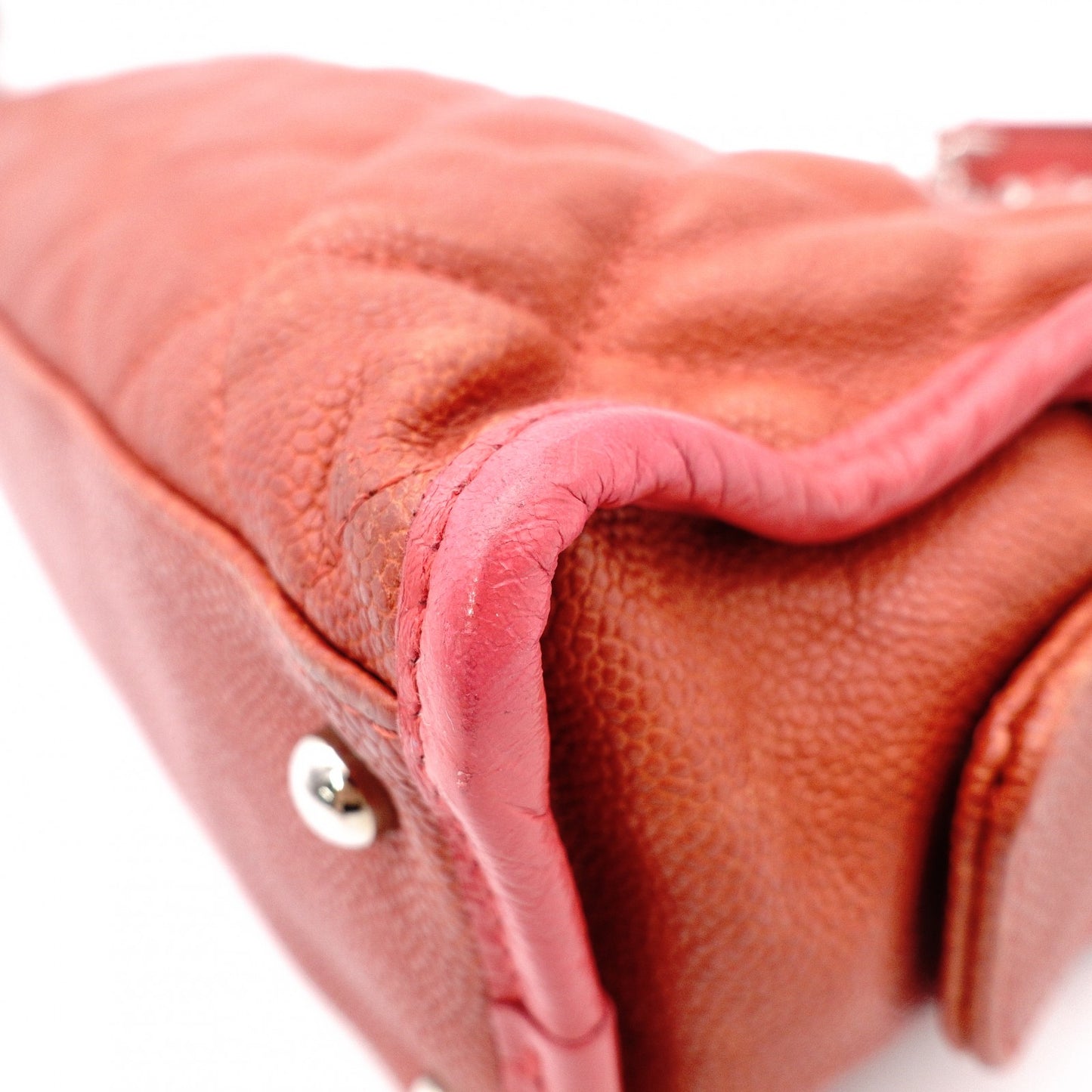 CHANEL Caviar Skin French Riviera Matelassé Shoulder Bag, Leather, Red