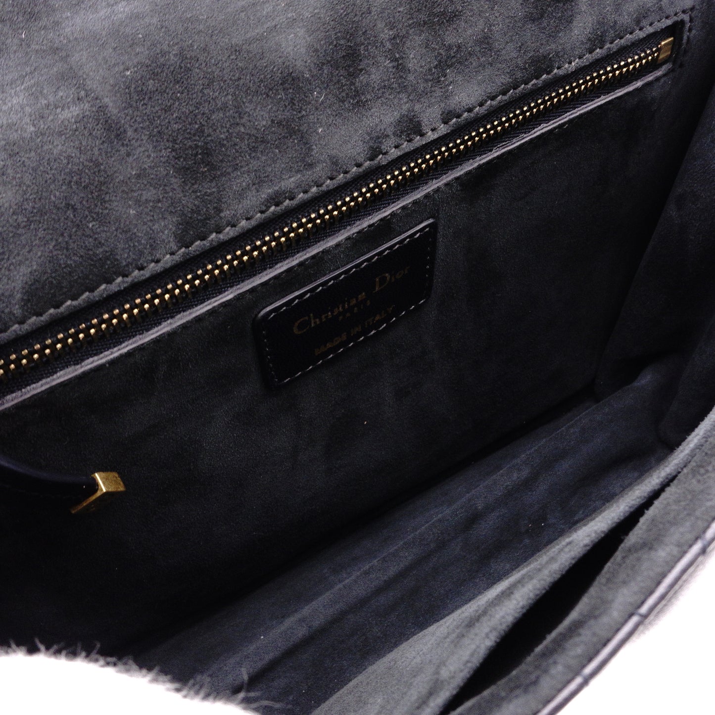 DIOR Dior Addict Chain Shoulder Bag, Leather, Navy, Women's, Crossbody, Gold Hardware