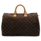 Louis Vuitton Speedy 40 Monogram Canvas Handbag Brown PVC Leather 7-9-518