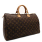 Louis Vuitton Speedy 40 Monogram Canvas Handbag Brown PVC Leather 7-9-518