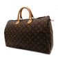 Louis Vuitton Speedy 40 Monogram Canvas Handbag Brown PVC Leather 7-9-518