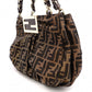 FENDI Mia Chain Bag Zucca Tote Bag, Canvas/Leather, Brown Tones, Gold Hardware