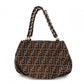FENDI Mia Chain Bag Zucca Tote Bag, Canvas/Leather, Brown Tones, Gold Hardware