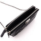 CHANEL Lambskin Boy Chanel Shoulder Bag, Leather, Black, Women's, Silver Hardware, CC Logo