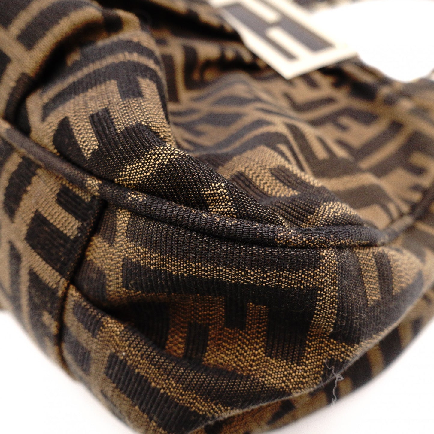 FENDI Mia Chain Bag Zucca Tote Bag, Canvas/Leather, Brown Tones, Gold Hardware
