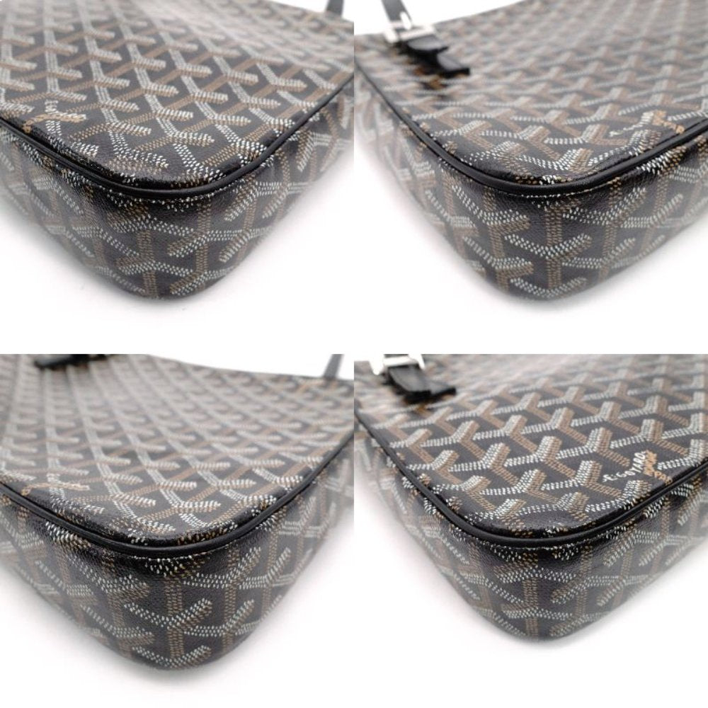 Goyard Yona GM Shoulder Bag Black × Brown PVC Leather Crossbody Men's 7-12-179