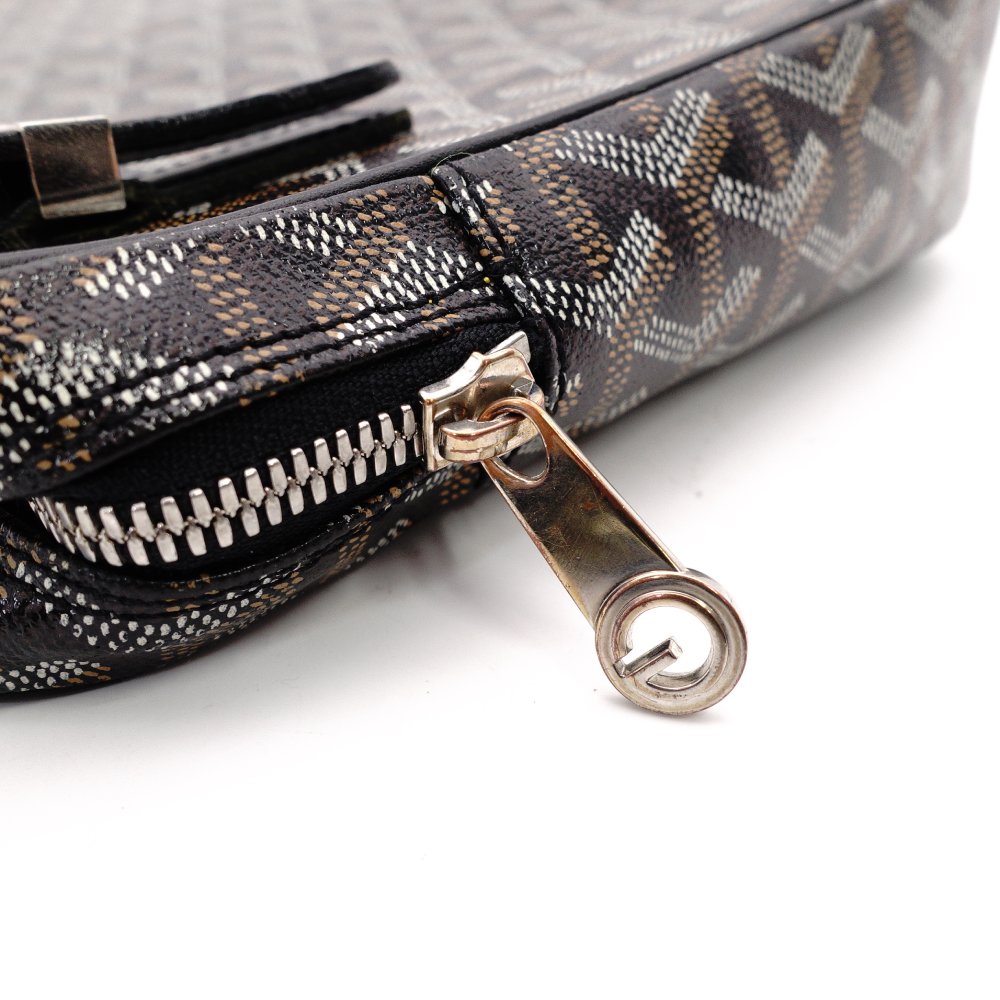 Goyard Yona GM Shoulder Bag Black × Brown PVC Leather Crossbody Men's 7-12-179