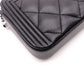 CHANEL Lambskin Boy Chanel Shoulder Bag, Leather, Black, Women's, Silver Hardware, CC Logo