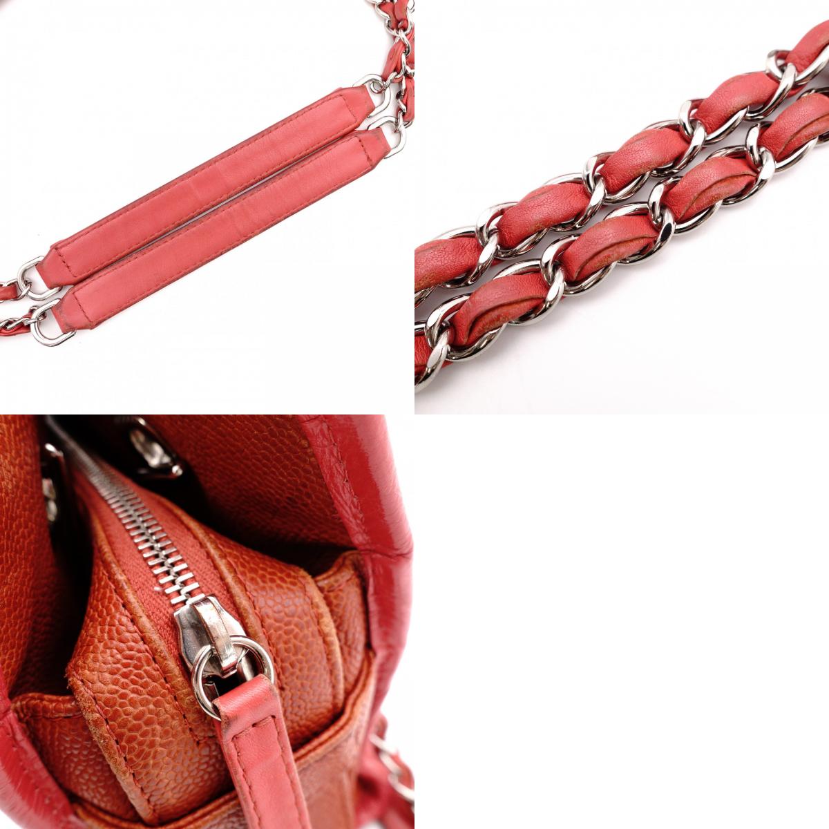 CHANEL Caviar Skin French Riviera Matelassé Shoulder Bag, Leather, Red