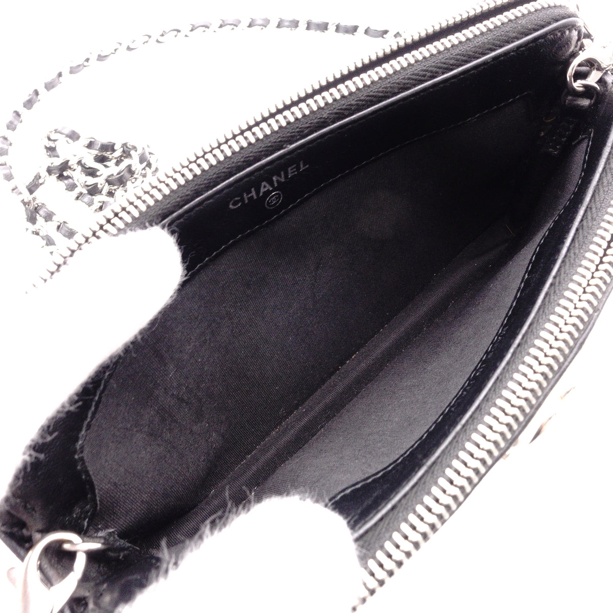 CHANEL Lambskin Boy Chanel Shoulder Bag, Leather, Black, Women's, Silver Hardware, CC Logo
