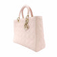Christian Dior Lady Dior Cannage Handbag Pink Leather Gold Hardware R8020280