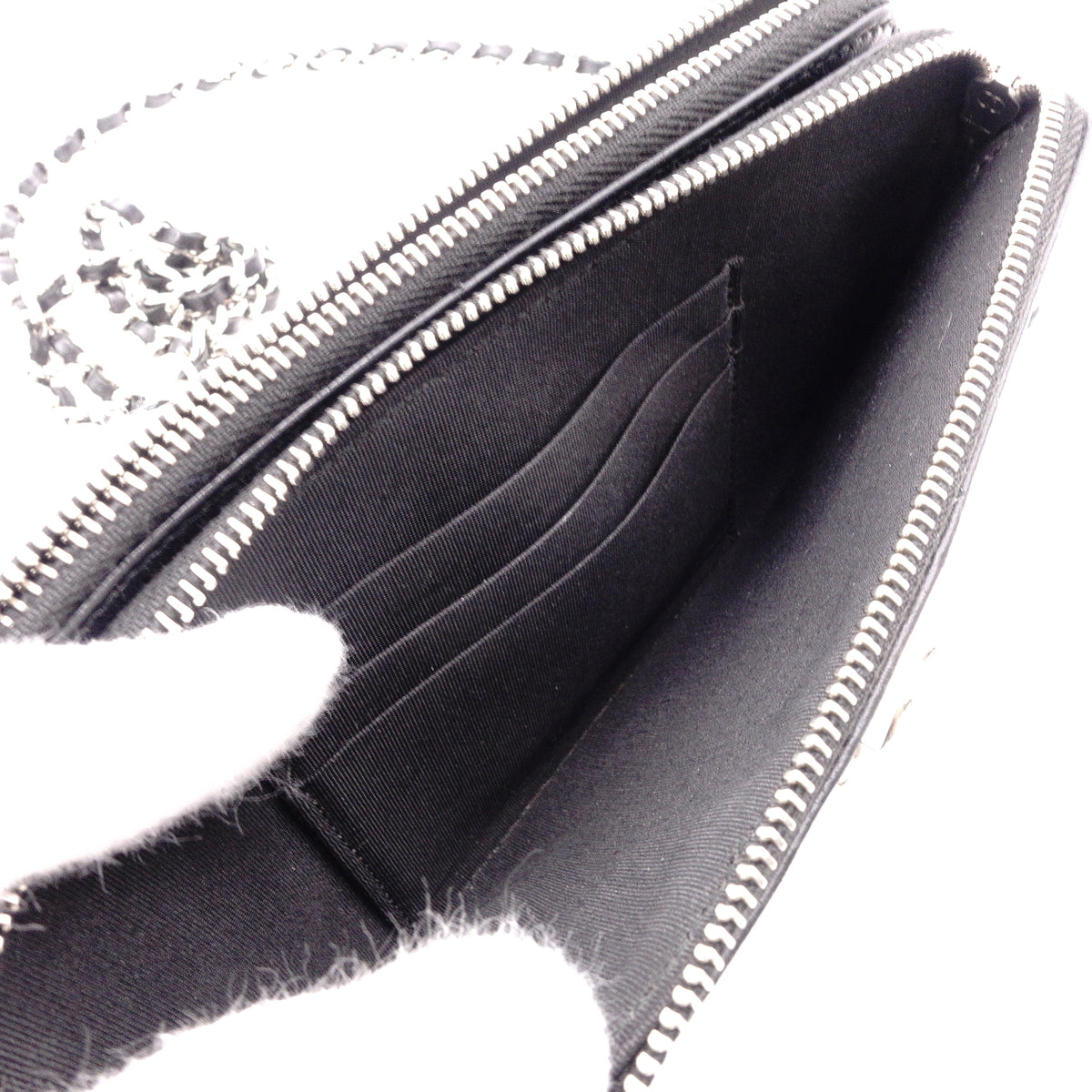 CHANEL Lambskin Boy Chanel Shoulder Bag, Leather, Black, Women's, Silver Hardware, CC Logo