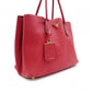 PRADA Saffiano Leather Tote Bag, Red Leather with Gold Hardware