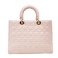 Christian Dior Lady Dior Cannage Handbag Pink Leather Gold Hardware R8020280