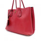 PRADA Saffiano Leather Tote Bag, Red Leather with Gold Hardware