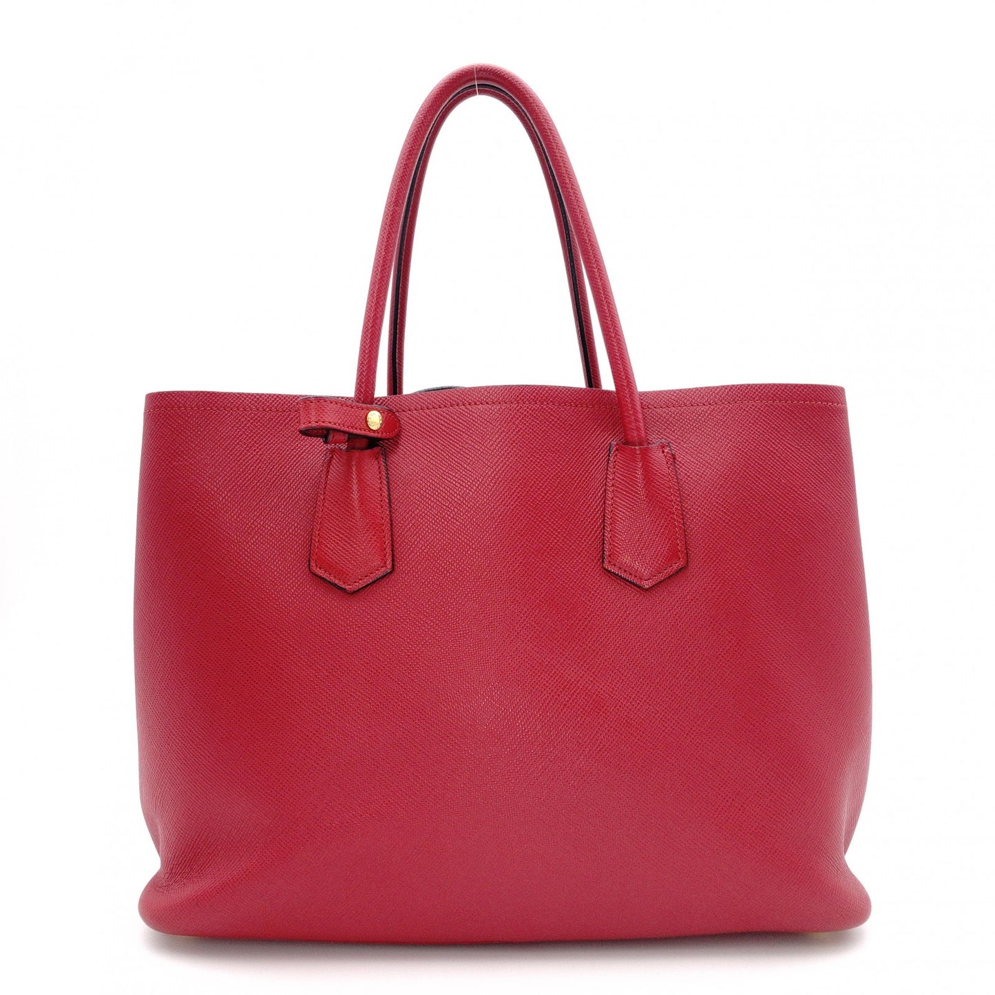 PRADA Saffiano Leather Tote Bag, Red Leather with Gold Hardware