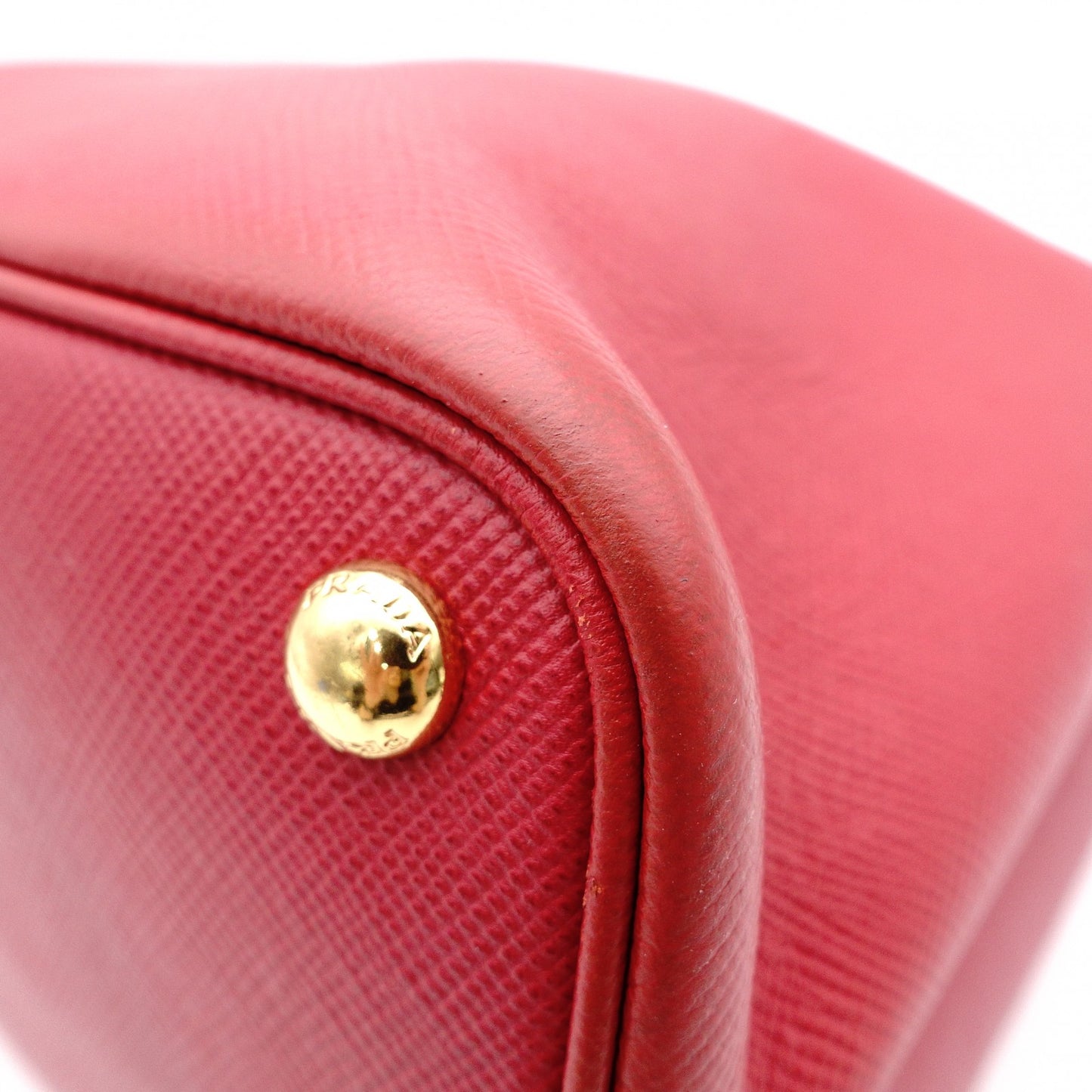PRADA Saffiano Leather Tote Bag, Red Leather with Gold Hardware