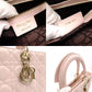 Christian Dior Lady Dior Cannage Handbag Pink Leather Gold Hardware R8020280