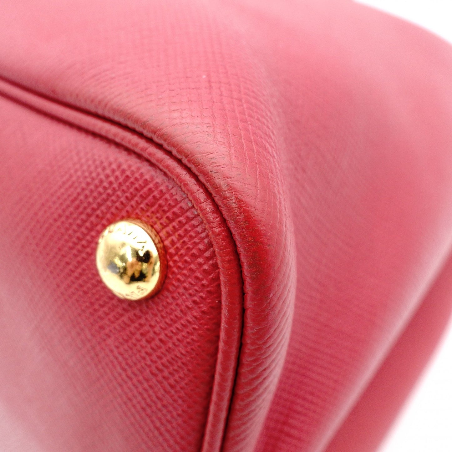 PRADA Saffiano Leather Tote Bag, Red Leather with Gold Hardware