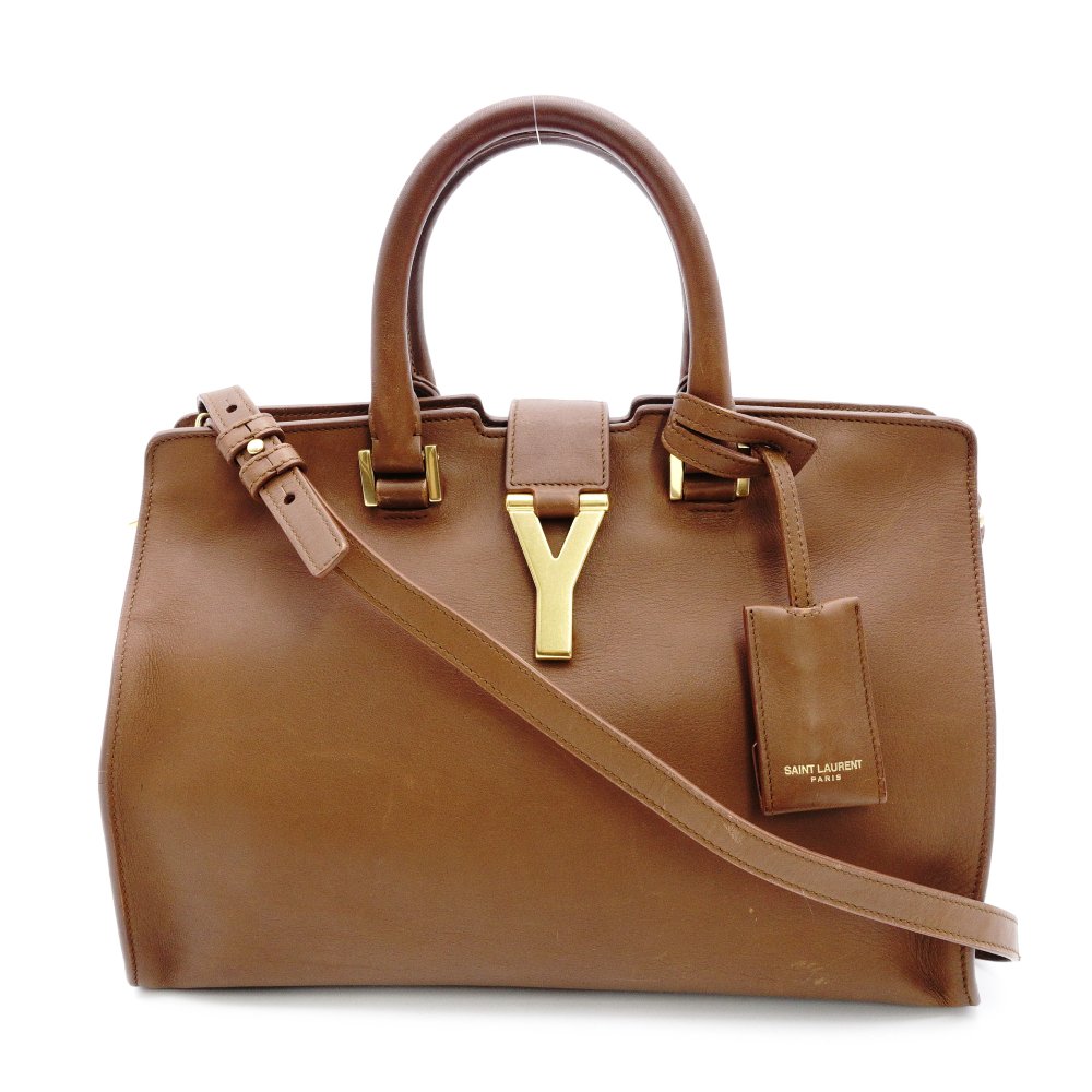Saint Laurent Y-Line Petit Cabas 2-Way Handbag Brown Shoulder R8020314