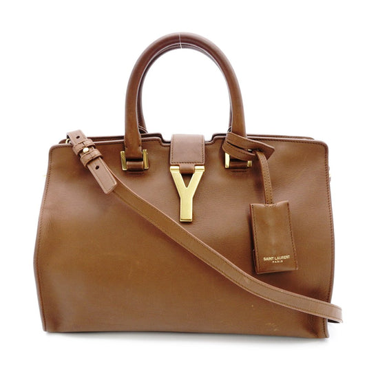 Saint Laurent Y-Line Petit Cabas 2-Way Handbag Brown Shoulder R8020314