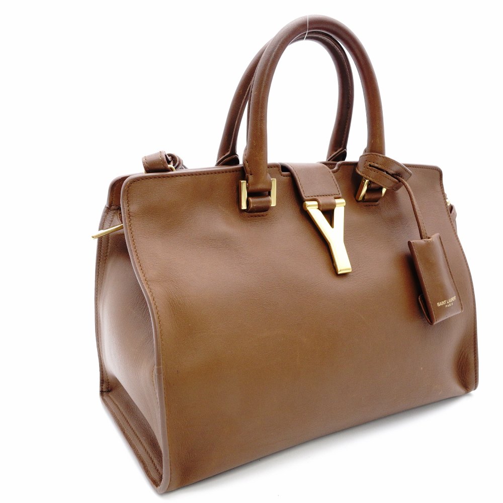 Saint Laurent Y-Line Petit Cabas 2-Way Handbag Brown Shoulder R8020314