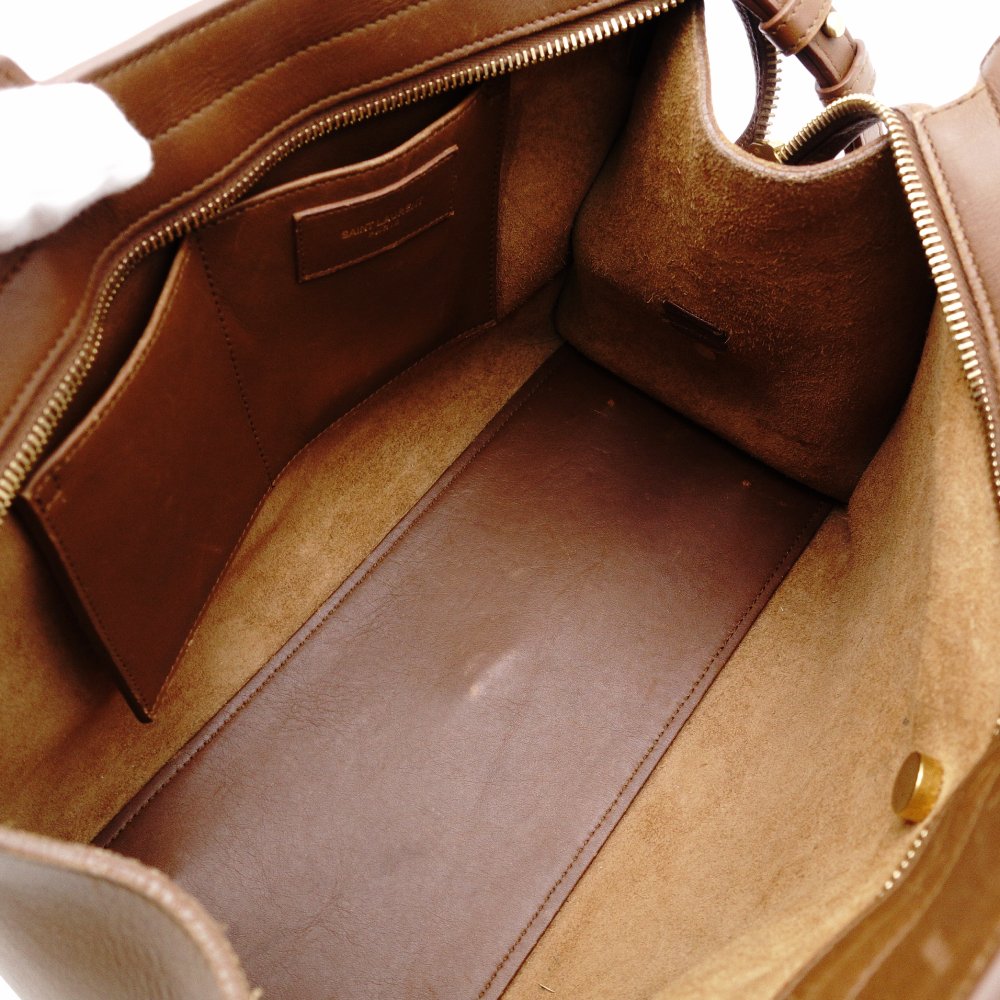 Saint Laurent Y-Line Petit Cabas 2-Way Handbag Brown Shoulder R8020314