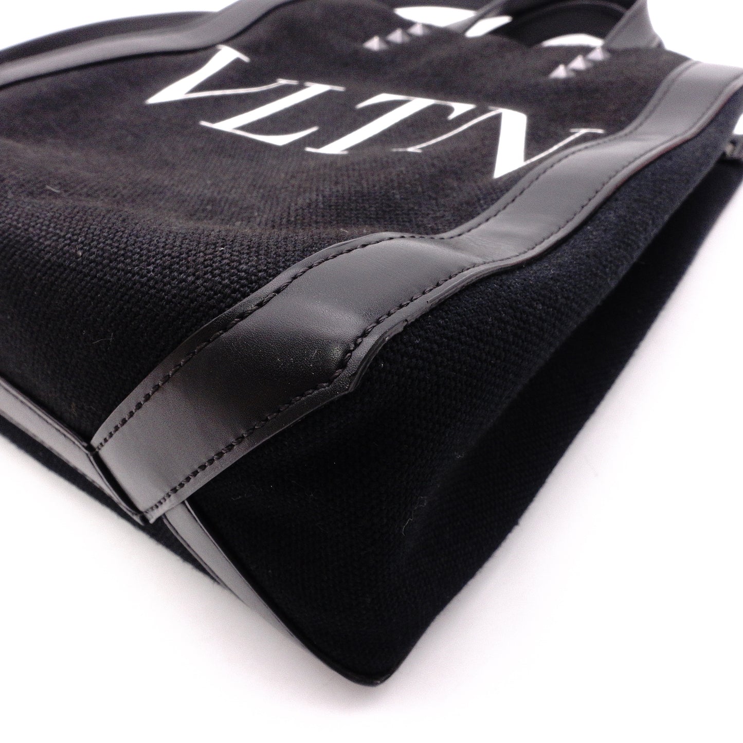 Valentino Garavani VLTN Handbag, Canvas, Black, Women's, 2-Way Crossbody