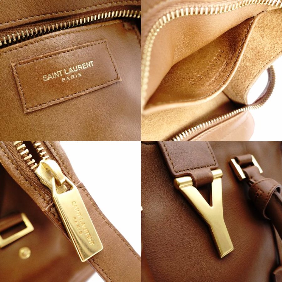 Saint Laurent Y-Line Petit Cabas 2-Way Handbag Brown Shoulder R8020314
