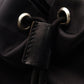 PRADA Saffiano Nylon Drawstring Pouch Black Triangle Logo Black Cosmetic Pouch Small Item Case 7-9-628