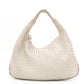 Bottega Veneta Hobo Intrecciato Shoulder Bag, Leather, Off-White, Women's