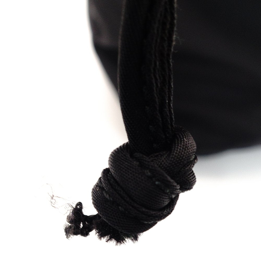 PRADA Saffiano Nylon Drawstring Pouch Black Triangle Logo Black Cosmetic Pouch Small Item Case 7-9-628