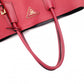 PRADA Saffiano Leather Tote Bag, Red Leather with Gold Hardware