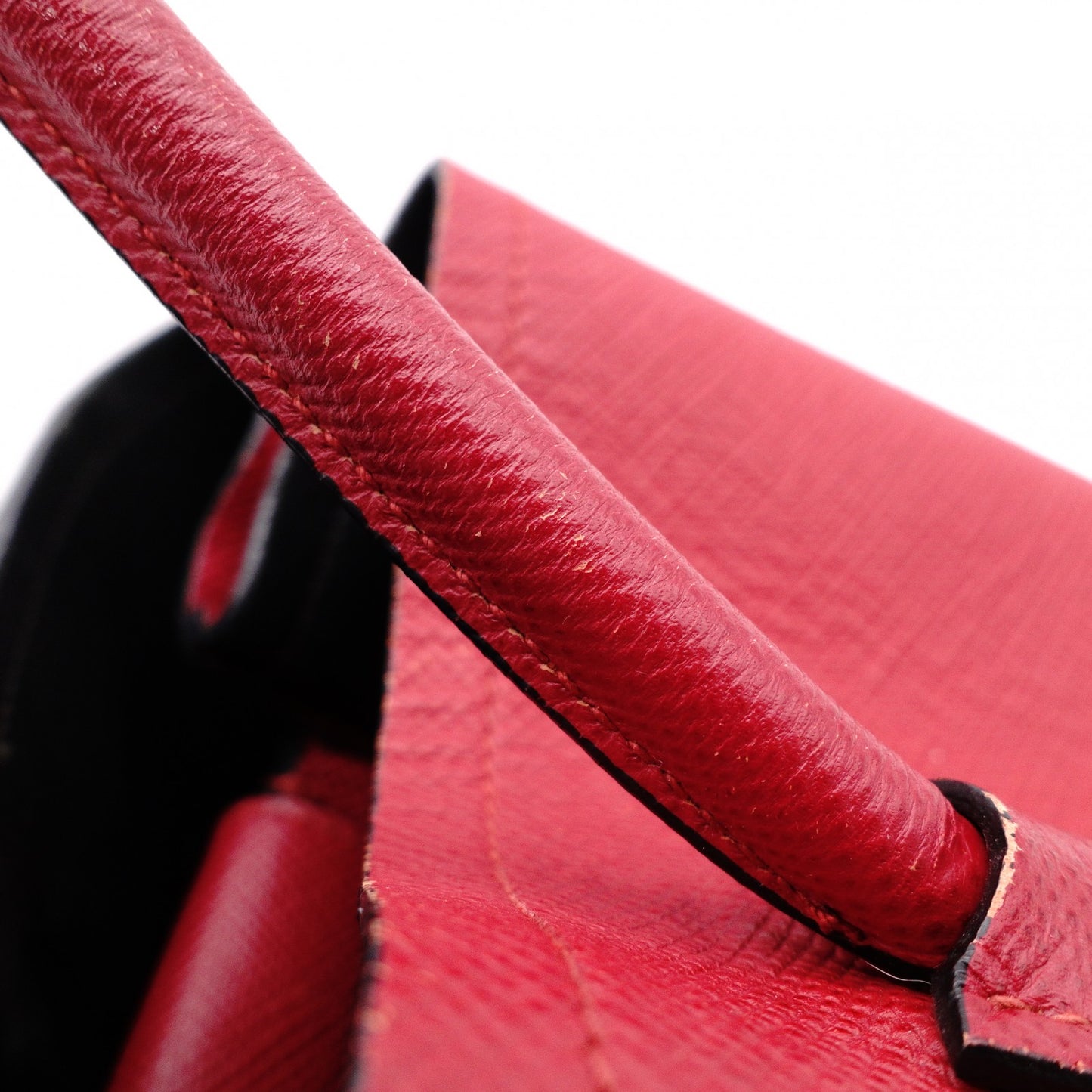 PRADA Saffiano Leather Tote Bag, Red Leather with Gold Hardware