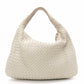 Bottega Veneta Hobo Intrecciato Shoulder Bag, Leather, Off-White, Women's