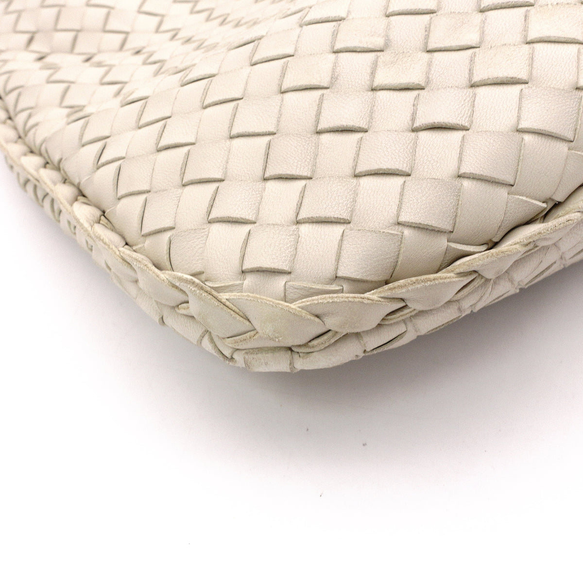 Bottega Veneta Hobo Intrecciato Shoulder Bag, Leather, Off-White, Women's