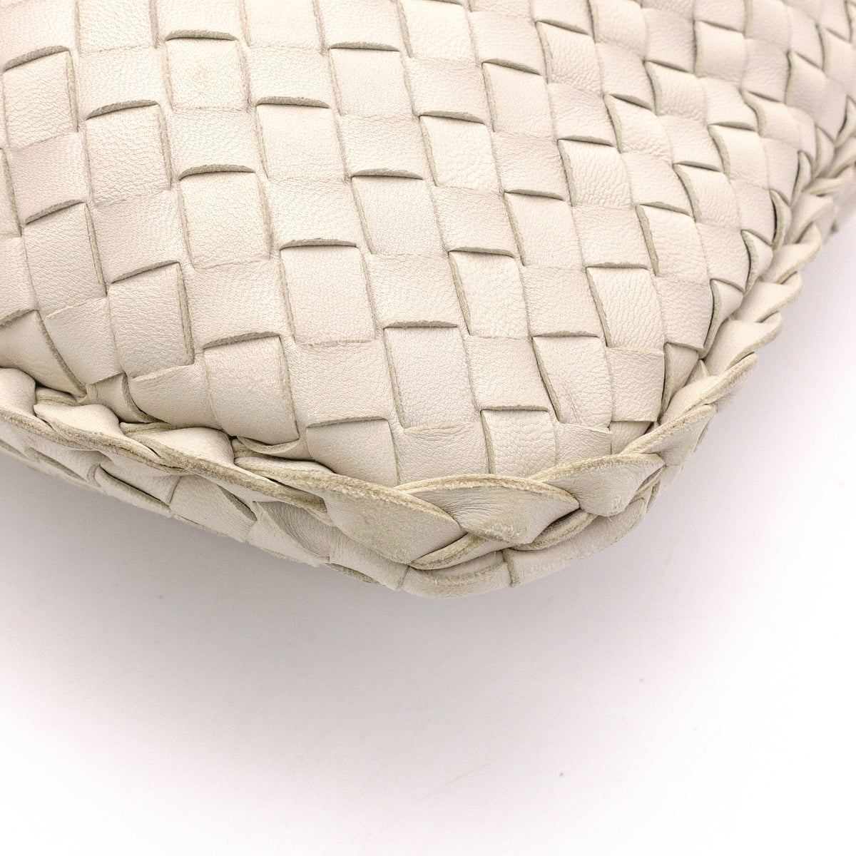 Bottega Veneta Hobo Intrecciato Shoulder Bag, Leather, Off-White, Women's