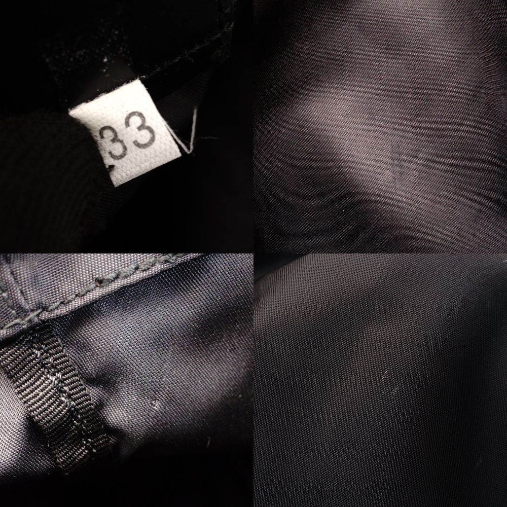 PRADA Saffiano Nylon Drawstring Pouch Black Triangle Logo Black Cosmetic Pouch Small Item Case 7-9-628