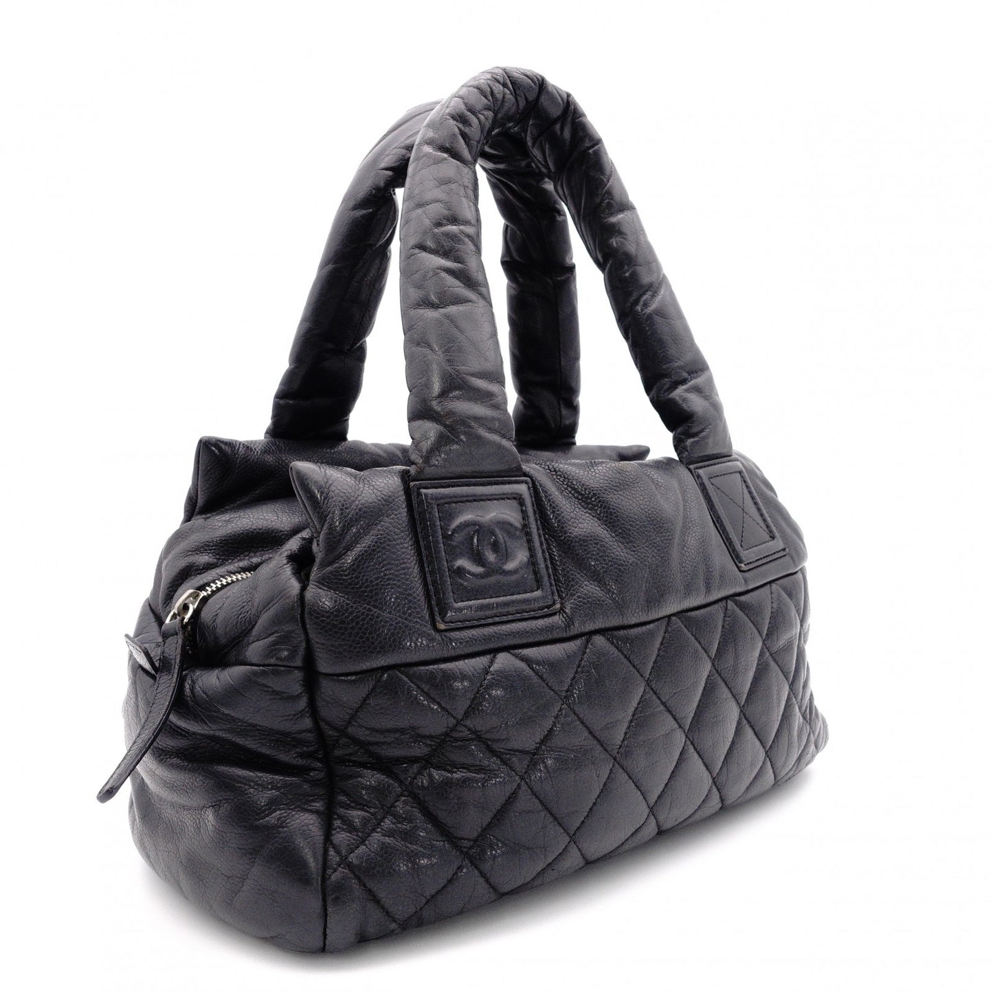 CHANEL Caviar Skin Coco Cocoon Shoulder Bag, Leather, Black